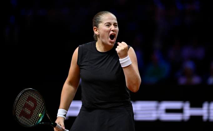 Jelena Ostapenko (LAT) Jubel, Freude, Emotion, emotional, jubelt, Glueck, gluecklich, Tennis Damen Porsche-Cup Porsche Tennis Grand Prix GP Stuttgart 2025 Porsche Arena 21.04.2024 DFL REGULATIONS PROHIBIT ANY USE OF PHOTOGRAPHS AS IMAGE SEQUENCES AND OR QUASI-VIDEO Tennis Damen Porsche-Cup Porsche Tennis Grand Prix GP Stuttgart 2025