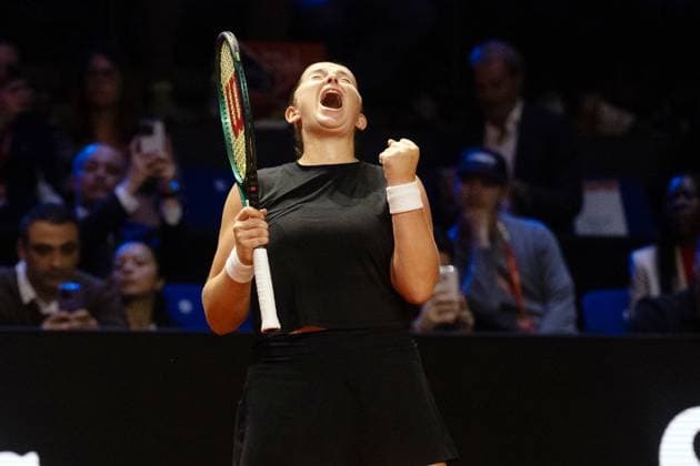 21.04.25 Porsche Tennis Grand Prix Deutschland, Stuttgart, 21.04.2025, Tennis, Porsche Tennis Grand Prix 2025 Stuttgart: Jelena Ostapenko (Siegerin) Jubel.
