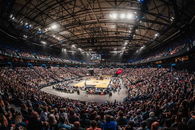 Basketball Männer Saison 2024 2025 easyCredit Basketball Bundesliga Veolia Towers Hamburg vs. FC Bayern Basketball 20.04.2025 Arena Totale Hamburg Barclaysarena Hamburg Deutschland
