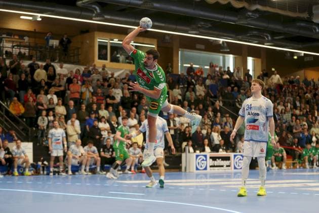 21.04.2025, Herren, Handball, Saison 2024 2025, 2. Handball-Bundesliga, 28. Spieltag: TV Grosswallstadt - TSV GWD Minden Carles Asensio Cambra ( 39, GWD Minden) Elsenfeld Untermainhalle Bayern Deutschland