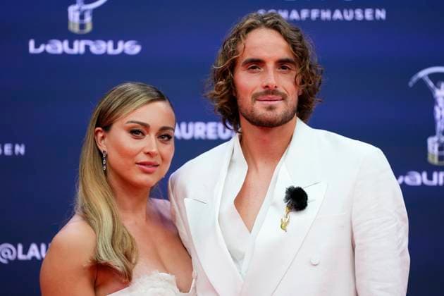 2025 Laureus World Awards Madrid - Red Carpet Paula Badosa and Stefanos Tsitsipas attends the 2025 Laureus World Sport Awards red carpet at Palacio De Cibeles on April 21, 2025 in Madrid, Spain. Madrid Spain  Copyright: xJosexBretonx originalFilename:bretonhernandez-2025laur250421_npwQE.jpg