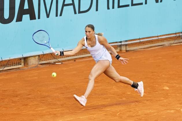 Panna Udvardy (HUN), APRIL 21, 2025 - Tennis : Udvardy during singles qualifying 1st round match against Olivia Gadecki on the WTA, Tennis Damen tour 1000 tournaments Mutua Madrid Open tennis tournament at the Caja Magica in Madrid, Spain. Noxthirdxpartyxsales  (288332446)