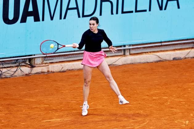 Elena-Gabriela Ruse (ROU), APRIL 21, 2025 - Tennis : Ruse during singles qualifying 1st round match against Kostovic on the WTA, Tennis Damen tour 1000 tournaments Mutua Madrid Open tennis tournament at the Caja Magica in Madrid, Spain. Noxthirdxpartyxsales  (288332854)