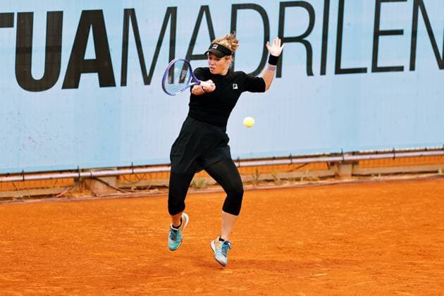 Laura Siegemund (GER)), APRIL 21, 2025 - Tennis : Siegemund during singles qualifying 1st round match against on the WTA, Tennis Damen tour 1000 tournaments Mutua Madrid Open tennis tournament at the Caja Magica in Madrid, Spain. Noxthirdxpartyxsales  (288333121)