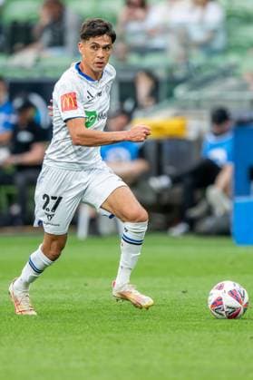 April 19, 2025, Melbourne, Victoria, Australia: Auckland FC s Logan Rogerson seen in action during the Isuzu UTE A-League Men game between Melbourne Victory and Auckland FC. Final score Auckland FC 2 : 0 Melbourne Victory FC Melbourne Australia - ZUMAs197 20250419_aaa_s197_702 Copyright: xOlivierxRachonx