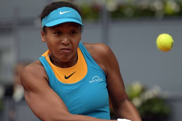 April 22, 2025, Madrid, Madrid, Spain: Naomi Osaka of Japan during their match against Lucia Bronzetti of Italy on Day Two of the Mutua Madrid Open at La Caja Magica. Madrid Spain - ZUMAd308 20250422_zsp_d308_008 Copyright: xJuanxCarlosxLucasx