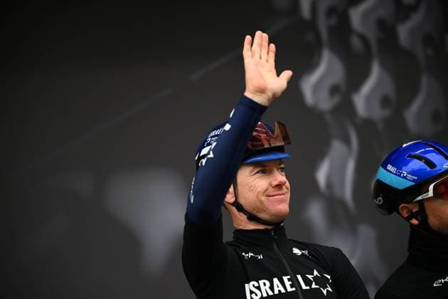 La Fleche Wallonne 2025 cycling race HUY, BELGIUM - APRIL 23 : Clarke Simon (AUS) of Israel - Premier Tech on stage before the start of the race during the Men Elite UCI 1.Pro 89th A.S.O. La Fleche Wallonne cycling race with start in Ciney and finish in Huy (205,2 km) on April 23, 2025 in Huy, Belgium, 23 04 2025 ( Motordriver Guy De Vuyst & Huy Belgium  Copyright: xTomasxSiskx