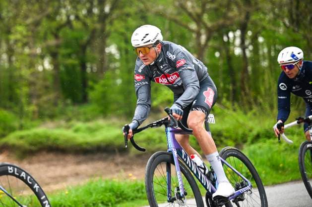 La Fleche Wallonne 2025 cycling race HUY, BELGIUM - APRIL 23 : Verstrynge Emiel (BEL) of Alpecin - Deceuninck in action during the Men Elite UCI 1.Pro 89th A.S.O. La Fleche Wallonne cycling race with start in Ciney and finish in Huy (205,2 km) on April 23, 2025 in Huy, Belgium, 23 04 2025 ( Motordriver Guy De Vuyst & Huy Belgium  Copyright: xTomasxSiskx