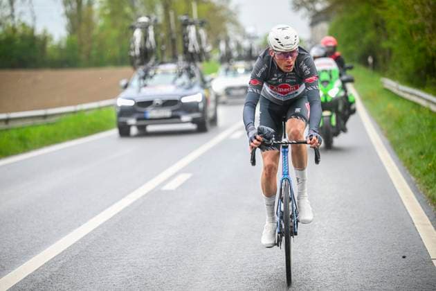 La Fleche Wallonne 2025 cycling race HUY, BELGIUM - APRIL 23 : Riesebeek Oscar (NED) of Alpecin - Deceuninck in action during the Men Elite UCI 1.Pro 89th A.S.O. La Fleche Wallonne cycling race with start in Ciney and finish in Huy (205,2 km) on April 23, 2025 in Huy, Belgium, 23 04 2025 ( Motordriver Guy De Vuyst & Huy Belgium  Copyright: xTomasxSiskx