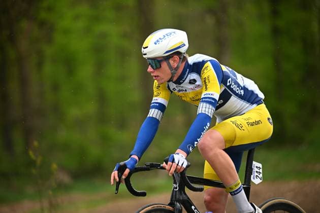 La Fleche Wallonne 2025 cycling race HUY, BELGIUM - APRIL 23 : Deweirdt Siebe (BEL) of Team Flanders - Baloise in action during the Men Elite UCI 1.Pro 89th A.S.O. La Fleche Wallonne cycling race with start in Ciney and finish in Huy (205,2 km) on April 23, 2025 in Huy, Belgium, 23 04 2025 ( Motordriver Guy De Vuyst & Huy Belgium  Copyright: xTomasxSiskx