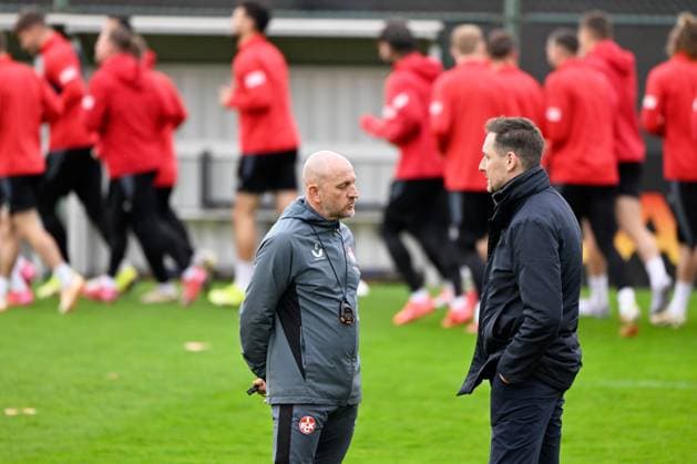 Fussball - 2. Bundesliga - Saison 2024 25 1. FC Kaiserslautern 23.04.2025 Fritz-Walter-Stadion 1. Training mit Trainer Torsten LIEBERKNECHT und Sportdirektor Marcel Clos 1. FC Kaiserslautern