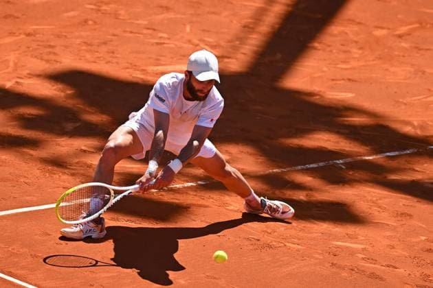 Mutua Madrid Open - First Round Corentin Moutet (FRA) during his first round match at the Mutua Madrid Open in Madrid , Spain, on April, 23, 2025. Photo by Corinne Dubreuil ABACAPRESS.COM Madrid Spain  Copyright: xDubreuilxCorinne ABACAx