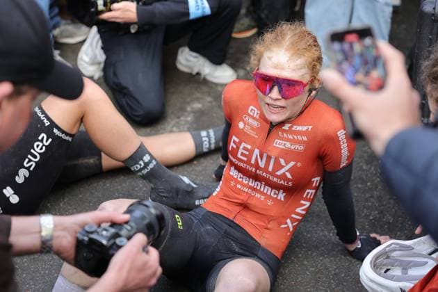 Radsport UCI World Tour Women Elite La Fleche Wallonne Femmes am 23.04.2025 in Huy Rennsiegerin Puck Pieterse ( Niederlande )