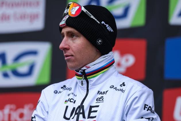 Radsport UCI World Tour Men Elite La Fleche Wallonne am 23.04.2025 in Huy Tadej Pogacar ( UAE Team Emirates - XRG ) *** Cycling UCI World Tour Men Elite La Fleche Wallonne on 23 04 2025 in Huy Tadej Pogacar UAE Team Emirates XRG xJRx