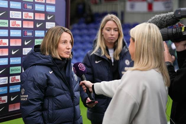 Chelsea Women v Crystal Palace Women Women s Super League 23 04 2025. Chelsea Womens Head Coach Sonia Bompastor ahead of the Women s Super League match between Chelsea Women and Crystal Palace Women at the Cherry Red Records Stadium, Kingston, England on 23 April 2025. Editorial use only DataCo restrictions apply See www.football-dataco.com , Copyright: xStephenxFlynnx PSI-21925-0003