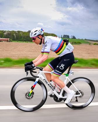 La Fleche Wallonne 2025 cycling race HUY, BELGIUM - APRIL 23 : Pogacar Tadej (SLO) of UAE Team Emirates during the Men Elite UCI 1.Pro 89th A.S.O. La Fleche Wallonne cycling race with start in Ciney and finish in Huy (205,2 km) on April 23, 2025 in Huy, Belgium, 23 04 2025 ( Motordriver Guy De Vuyst &  Copyright: xTomasxSiskx