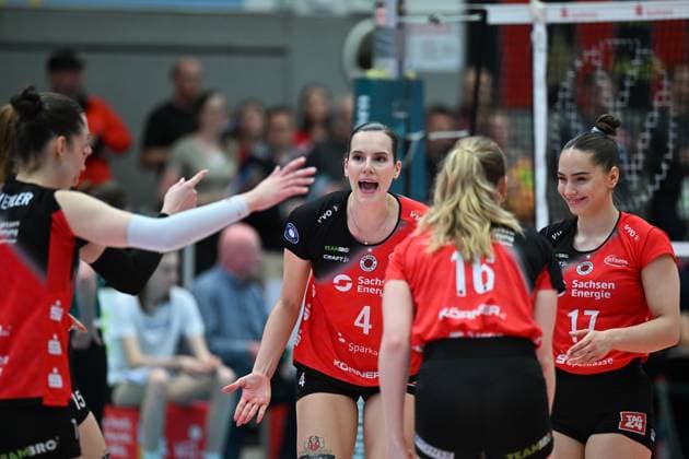 Nathalie Lemmens (Dresdner SC, 4) Dresdner SC vs. SSC Palmberg Schwerin, 1. Volleyball Bundesliga Frauen, Spielzeit 2024 2025, 23.04.2025 Dresdner SC vs. SSC Palmberg Schwerin, 1. Volleyball Bundesliga Frauen, Spielzeit 2024 2025, 23.04.2025 Dresden Copyright: xEibner-Pressefoto xHoepnerx EP_PHR