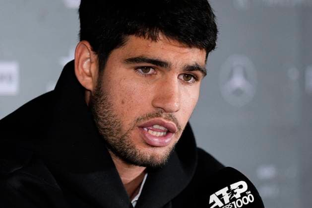 Sport Bilder des Tages April 24, 2025, Madrid, Madrid, Spain: Carlos Alcaraz of Spain attends his press conference, PK, Pressekonferenz during the Mutua Madrid Open 2025, ATP, Tennis Herren Masters 1000 and WTA, Tennis Damen 1000 tennis tournament, celebrated at Caja Magica on April 24, 2025 in Madrid, Spain. Madrid Spain - ZUMAa181 20250424_zaa_a181_037 Copyright: xOscarxJ.xBarrosox