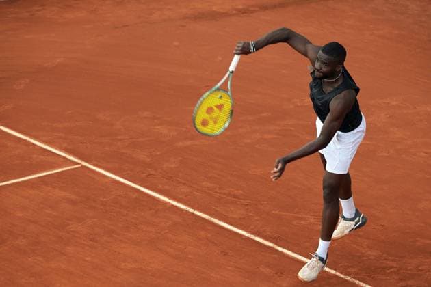 April 24, 2025, Madrid, Madrid, Spain: The American tennis player FRANCES TIAFOE is training on Day Four of the Mutua Madrid Open at La Caja Magica. Madrid Spain - ZUMAd308 20250424_zsp_d308_021 Copyright: xJuanxCarlosxLucasx