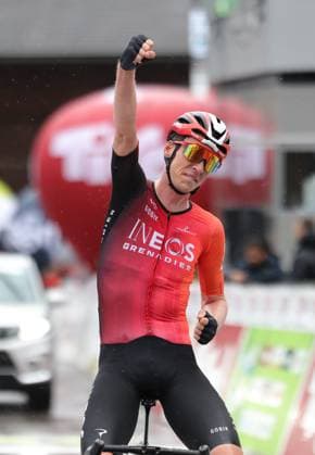 Tour des Alpes 2025 - UCI Cycling Race Tour of the Alps Pierre Teyssot MAXPPP ; Tour des Alpes 2025 - UCI Cycling Race Tour of the Alps. Obertilliach, Austria on April 24, 2025. Stage 4, 162.7 km from Sillian to Obertilliach. Thymen Arensman (NED) Ineos wins the stage and is the new leader. Thymen Arensman (NED) Ineos Pierre Teyssot Maxppp Obertilliach Obertilliach Tyrol Austria  Copyright: xMAXPPPxPierrexTeyssotx TEP64462 TEP64462