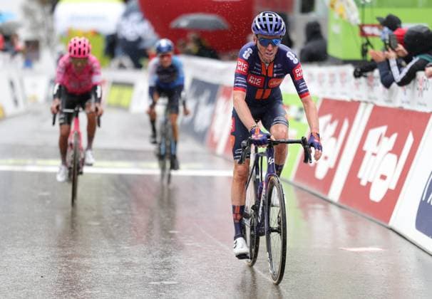 Tour des Alpes 2025 - UCI Cycling Race Tour of the Alps Pierre Teyssot MAXPPP ; Tour des Alpes 2025 - UCI Cycling Race Tour of the Alps. Obertilliach, Austria on April 24, 2025. Stage 4, 162.7 km from Sillian to Obertilliach. Thymen Arensman (NED) Ineos wins the stage and is the new leader. Right, Romain Bardet (FRA) TPP Pierre Teyssot Maxppp Obertilliach Obertilliach Tyrol Austria  Copyright: xMAXPPPxPierrexTeyssotx TEP64562 TEP64562