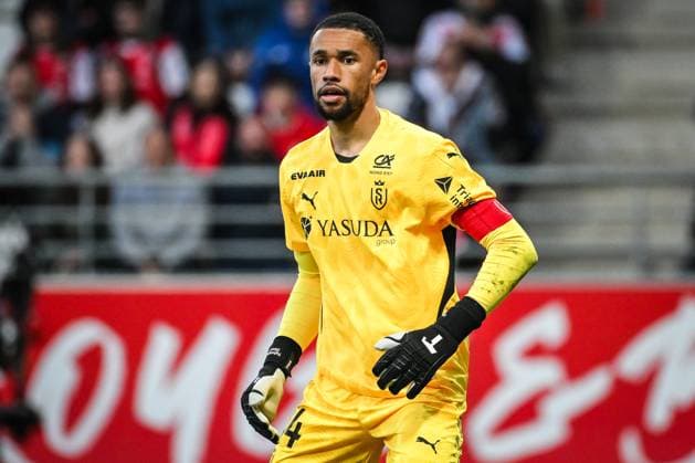 March 29, 2025, Reims, France, France: Yehvann DIOUF of Reims during the Ligue 1 match between Stade de Reims and Olympique de Marseille (OM) at Auguste Delaune stadium on March 29, 2025 in Reims, France. Reims France - ZUMAm308 20250329_zsp_m308_041 Copyright: xMatthieuxMirvillex