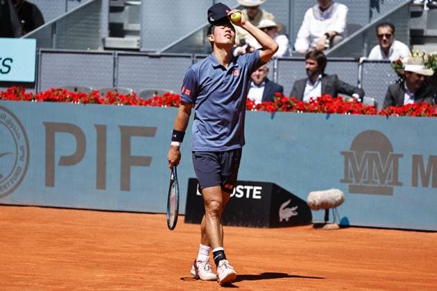 Kei Nishikori (JPN), APRIL 24, 2025 - Tennis : Kei Nishikori during singles round of 128 match against Aleksandar Vukic on the ATP, Tennis Herren tour Masters 1000 tournaments Mutua Madrid Open tennis tournament at the Caja Magica in Madrid, Spain. Noxthirdxpartyxsales  (288546866)