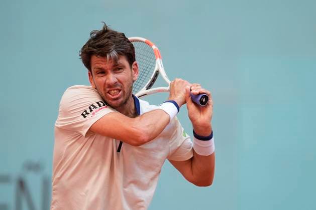 April 24, 2025, Madrid, Madrid, Spain: Cameron Norrie of Great Britain in action against Martin Landaluce of Spain during the Mutua Madrid Open 2025, ATP, Tennis Herren Masters 1000 and WTA, Tennis Damen 1000 tennis tournament, celebrated at Caja Magica on April 24, 2025 in Madrid, Spain. Madrid Spain - ZUMAa181 20250424_zaa_a181_280 Copyright: xOscarxJ.xBarrosox