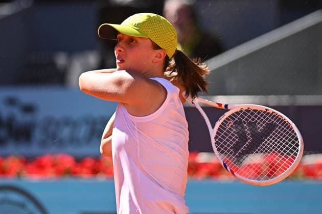 Mutua Madrid Open - Madrid Iga Swiatek (POL) during her first round match at the Mutua Madrid Open in Madrid , Spain, on April, 24, 2025. Photo by Corinne Dubreuil ABACAPRESS.COM Madrid Spain  Copyright: xDubreuilxCorinne ABACAx