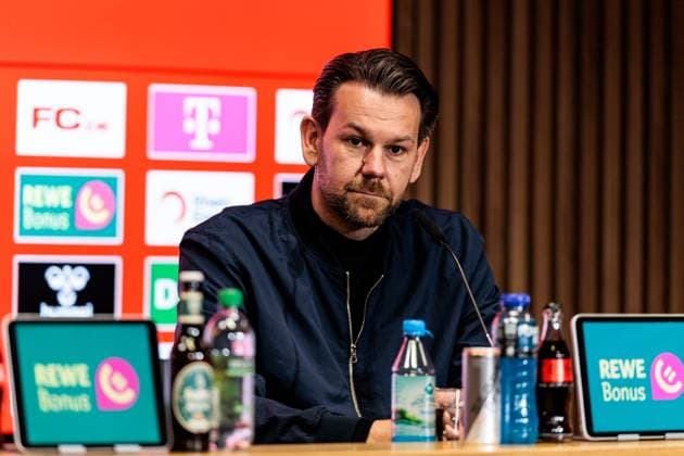 1. FC Köln Pressekonferenz; 25.04.2025 Thomas Kessler (1. FC Köln Leiter der Lizenzspielerabteilung) Pressekonferenz 1. FC Köln; Köln, RheinEnergiestadion, 25.04.2025