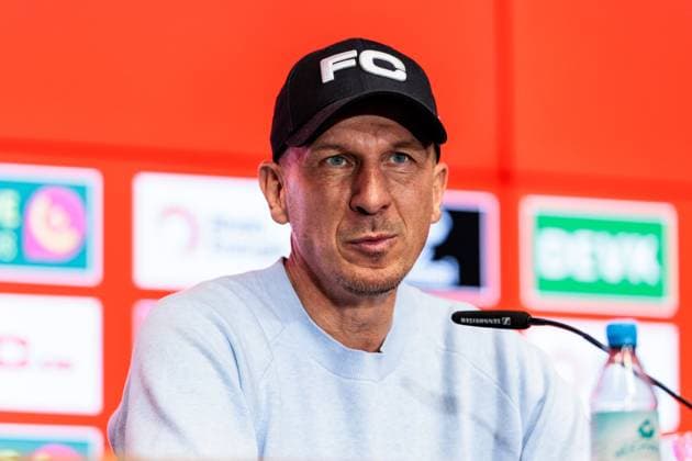 1. FC Köln Pressekonferenz; 25.04.2025 Gerhard Struber (Trainer 1. FC Köln) Pressekonferenz 1. FC Köln; Köln, RheinEnergiestadion, 25.04.2025
