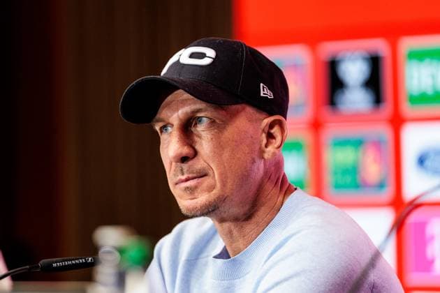 Sport Bilder des Tages 1. FC Köln Pressekonferenz; 25.04.2025 Gerhard Struber (Trainer 1. FC Köln) Pressekonferenz 1. FC Köln; Köln, RheinEnergiestadion, 25.04.2025