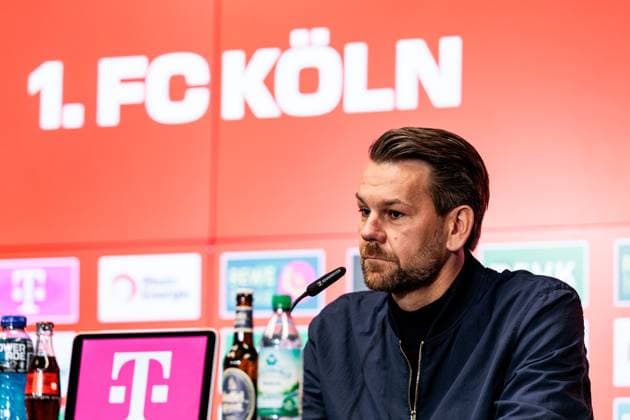 1. FC Köln Pressekonferenz; 25.04.2025 Thomas Kessler (1. FC Köln Leiter der Lizenzspielerabteilung) Pressekonferenz 1. FC Köln; Köln, RheinEnergiestadion, 25.04.2025