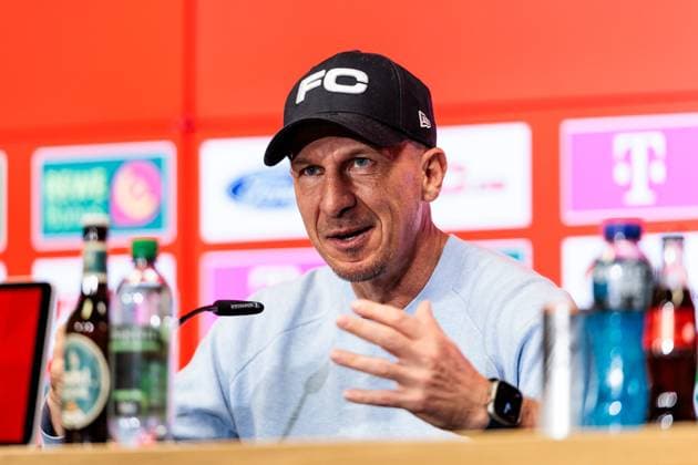 1. FC Köln Pressekonferenz; 25.04.2025 Gerhard Struber (Trainer 1. FC Köln) Pressekonferenz 1. FC Köln; Köln, RheinEnergiestadion, 25.04.2025