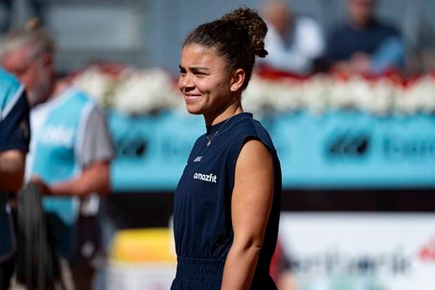 Mutua Madrid Open 2025 Jasmine Paolini of Italy is seen against Katie Boulter of Great Britain during the second round match of the Mutua Madrid Open 2025 tournament celebrated at La Caja Magica on April 25, 2025 in Madrid, Spain. Madrid La Caja Magica Madrid Spain Copyright: xAlbertoxGardinx AGardin_20250425_Mutua_Madrid_Open_0116