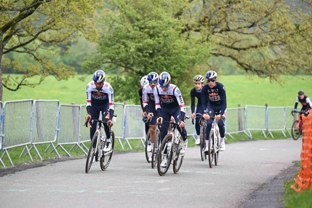 25-04-2025 Allenamento 2 Liegi Bastogne Liegi 2025; 2025, Red Bull - Bora Hansgrohe; Martinez Poveda, Daniel Felipe; Adria Oliveras, Roger; La Redoute; 