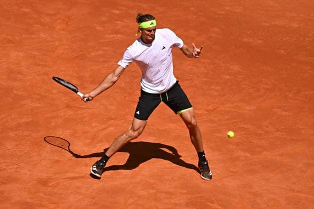 Mutua Madrid Open Men - Spain Alexander Zverev (GER) during his first round match at the Mutua Madrid Open in Madrid, Spain, on April, 25, 2025. Photo by Corinne Dubreuil ABACAPRESS.COM Madrid Spain  Copyright: xDubreuilxCorinne ABACAx