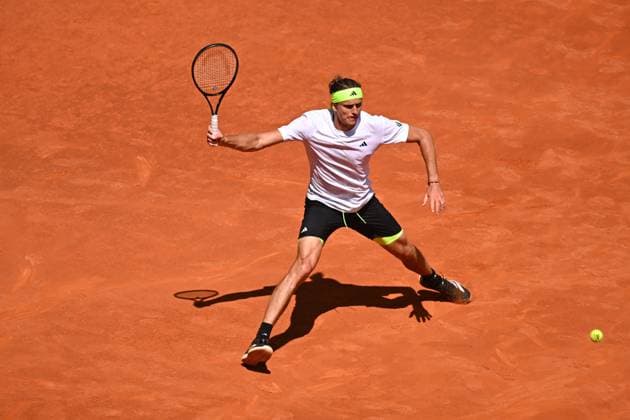 Mutua Madrid Open Men - Spain Alexander Zverev (GER) during his first round match at the Mutua Madrid Open in Madrid, Spain, on April, 25, 2025. Photo by Corinne Dubreuil ABACAPRESS.COM Madrid Spain  Copyright: xDubreuilxCorinne ABACAx