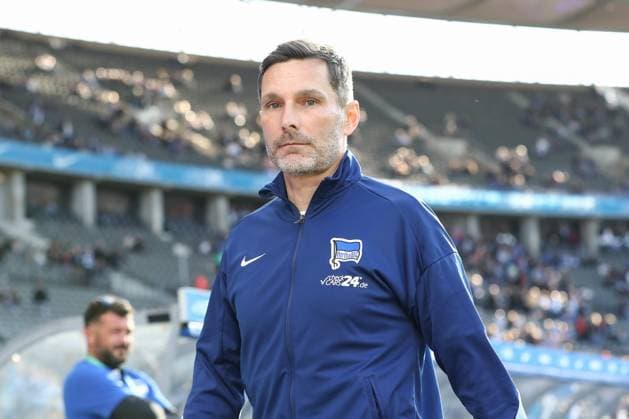 25.04.2025, xtgx, Fussball - 2.Bundesliga, Hertha BSC Berlin - 1.FC Magdeburg emspor, v.l. Stefan Leitl (Hertha, Trainer) (DFL DFB REGULATIONS PROHIBIT ANY USE OF PHOTOGRAPHS as IMAGE SEQUENCES and or QUASI-VIDEO) Berlin