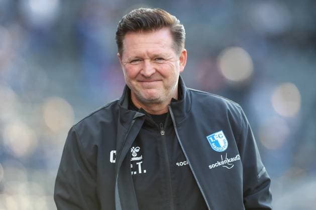 25.04.2025, xtgx, Fussball - 2.Bundesliga, Hertha BSC Berlin - 1.FC Magdeburg emspor, v.l. Christian Titz (Magdeburg, Trainer) (DFL DFB REGULATIONS PROHIBIT ANY USE OF PHOTOGRAPHS as IMAGE SEQUENCES and or QUASI-VIDEO) Berlin