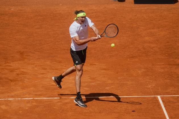 Mutua Madrid Open 2025, MADRID, SPAIN - APRIL 25: Alexander Zverev from Germany during his Second Round Men’s Singles Match against Roberto Bautista Agut from Spain on Day Four at the Mutua Madrid Open at La Caja Magica on April 25, 2025 in Madrid, Spain. (Photo by Andy Astfalck) Copyright: xBEAUTIFULxSPORTS Astfalckx