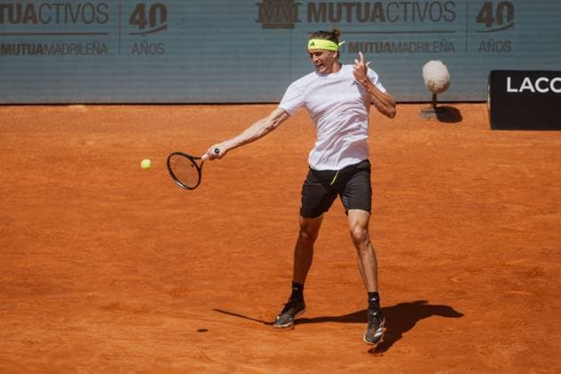 Mutua Madrid Open 2025, MADRID, SPAIN - APRIL 25: Alexander Zverev from Germany during his Second Round Men’s Singles Match against Roberto Bautista Agut from Spain on Day Four at the Mutua Madrid Open at La Caja Magica on April 25, 2025 in Madrid, Spain. (Photo by Andy Astfalck) Copyright: xBEAUTIFULxSPORTS Astfalckx
