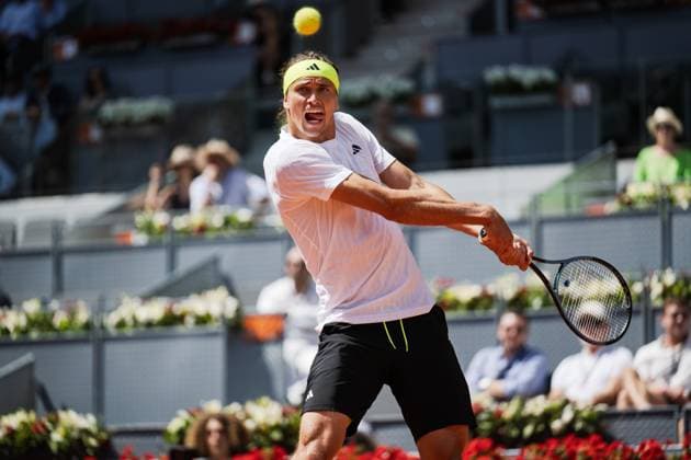 Mutua Madrid Open 2025, MADRID, SPAIN - APRIL 25: Alexander Zverev from Germany during his Second Round Men’s Singles Match against Roberto Bautista Agut from Spain on Day Four at the Mutua Madrid Open at La Caja Magica on April 25, 2025 in Madrid, Spain. (Photo by Andy Astfalck) Copyright: xBEAUTIFULxSPORTS Astfalckx