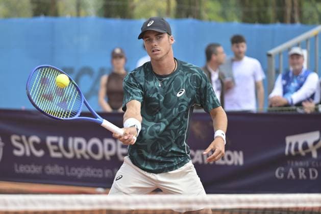 Vilius Gaubas (LTU) in action during the semi-final match of ATP, Tennis Herren Roma Garden Open against Lukas Neumayer (AUT) at Tennis Club Garden on April 25, 2025 in Rome, Italy  Copyright: xRobertoxBettacchi IPAxSportx xipa-agency.netx xx IPA_56885115 IPA_Agency_IPA56885115