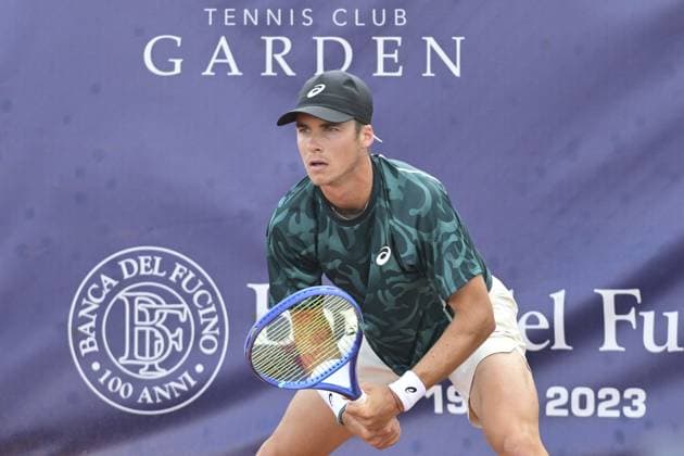 TENNIS - Eventi nazionali - ATP, Tennis Herren Roma Open - Semifinals Vilius Gaubas (LTU) in action during the semi-final match of ATP Roma Garden Open against Lukas Neumayer (AUT) at Tennis Club Garden on April 25, 2025 in Rome, Italy Rome Italy  Copyright: xIPAxSport ABACAx