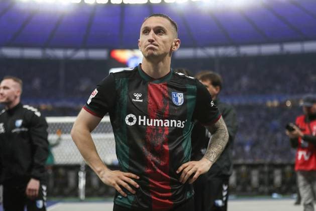25.04.2025, xtgx, Fussball - 2.Bundesliga, Hertha BSC Berlin - 1.FC Magdeburg emspor, v.l. Baris Atik (Magdeburg, 23) (DFL DFB REGULATIONS PROHIBIT ANY USE OF PHOTOGRAPHS as IMAGE SEQUENCES and or QUASI-VIDEO) Berlin