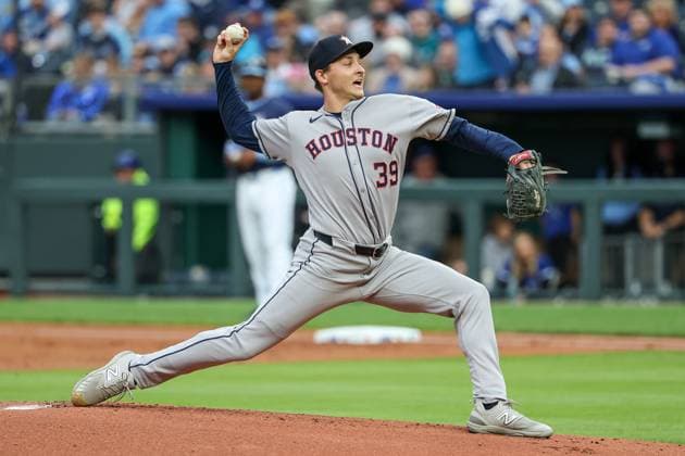 MLB, Baseball Herren, USA 2025: Astros Vs Royals APR 25 April 25, 2025: Houston Astros starting pitcher Hayden Wesneski (39) pitches against the Kansas City Royals during the first inning at Kauffman Stadium in Kansas City, MO. David Smith CSM (Credit Image: Â David Smith Cal Media) Kansas City Mo United States of America EDITORIAL USE ONLY Copyright: xx ZUMA-20250425_zma_c04_007.jpg DavidxSmithx csmphotothree378172