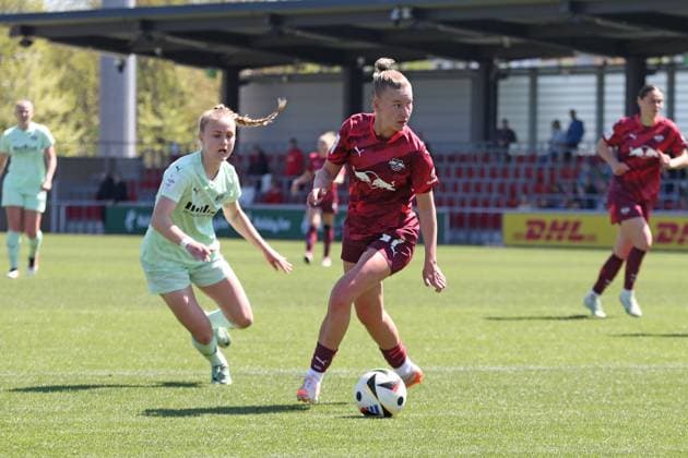 1. Bundesliga Frauen: RB Leipzig vs. SGS Essen, 26.04.25 Marlene Müller (27, RB Leipzig). Fußball, Google Pixel Frauen-Bundesliga, Saison 2024 2025, 20. Spieltag: RB Leipzig vs. SGS Essen am 26.04.25, RB-Akademie Cottaweg. DFB REGULATIONS PROHIBIT ANY USE OF PHOTOGRAPHS AS IMAGE SEQUENCES AND OR QUASI-VIDEO. Copyright: xBEAUTIFULxSPORTS JanxKaeferx