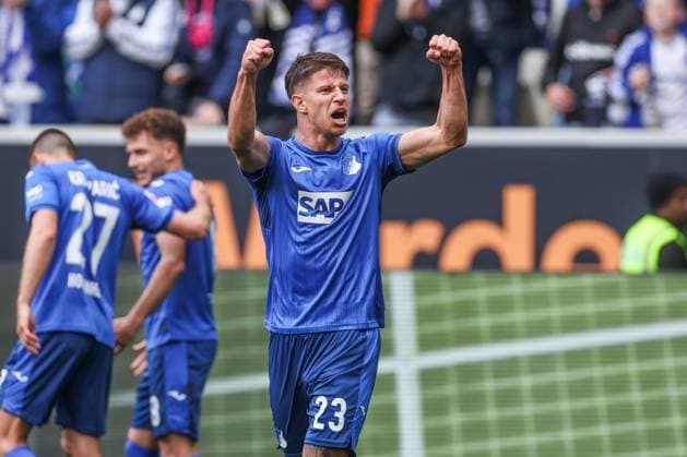 Bilder des Jahres 2025, Sport 04 April Sport Themen der Woche KW17 Sport Bilder des Tages 26.04.2025, Fussball, Saison 2024 2025, 1. Bundesliga, 31. Spieltag, TSG 1899 Hoffenheim - Borussia Dortmund, Adam Hlozek (TSG Hoffenheim) jubelt nach seinem Tor zum 1 zu 1. Hoffenheim PreZero Arena BW Deutschland xRHR-FOTO TRx *** 26 04 2025, Football, Season 2024 2025, 1 Bundesliga, Matchday 31, TSG 1899 Hoffenheim Borussia Dortmund, Adam Hlozek TSG Hoffenheim celebrates after his goal to make it 1 - 1 Hoffenheim PreZero Arena BW Germany xRHR PHOTO TRx Copyright: TimxRehbein RHR-FOTOx RHR-FOTO TR