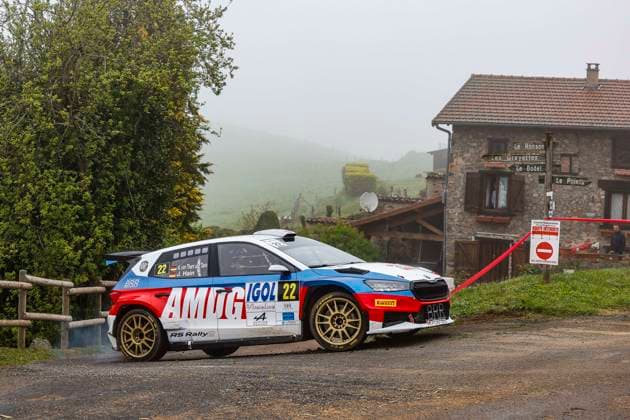 AUTO - RALLYE RHONE CHARBONNIERES 2025 22 VON THURN UND TAXIS Albert, HAIN Jara, Skoda Fabia RS Rally2, action during the Rallye RhÃ ne Charbonnieres 2025, 2nd round of the Championnat de France des Rallyes 2025, from April 24 to 26 in Charbonnieres-les-Bains, France -  Copyright: xGREGORYxLENORMANDx